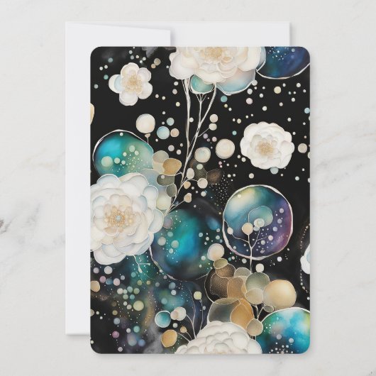 Rozen en Bubbels Abstract 60e Verjaardagsfeest Kaart (Achterkant)