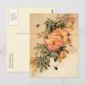 "Rozen en Bumblebijen" door Paul de Longpré Briefkaart (Voorkant / Achterkant)