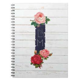 Rozen en Burlap Country Chic White Wood Notitieboek