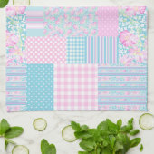 Rozen en Butterflies Faux Patchwork Kitchen Towel Theedoek (Gevouwen)