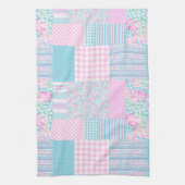 Rozen en Butterflies Faux Patchwork Kitchen Towel Theedoek (Verticaal)