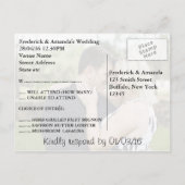 Rozen en Butterfly Wedding Noite RSVP met foto Uitnodiging Briefkaart (Achterkant)