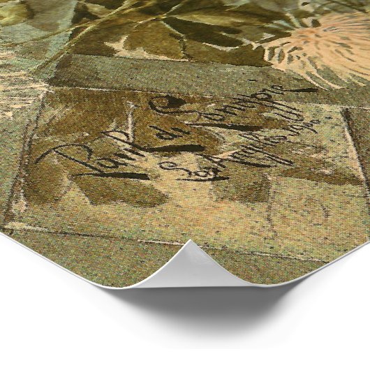 Rozen en Clematis op een Trellis-Poster Poster (Hoek)