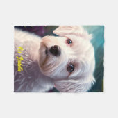 Rozen en Collectie van zoete honden Fleece Deken (Voorkant (Horizontaal))