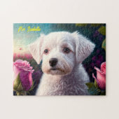Rozen en Collectie van zoete honden Legpuzzel (Horizontaal)