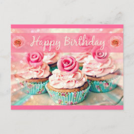 Rozen en cupcakes briefkaart