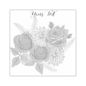 Rozen en Dahlias Custom Wooden Stamp Rubberstempel (Afrduk)