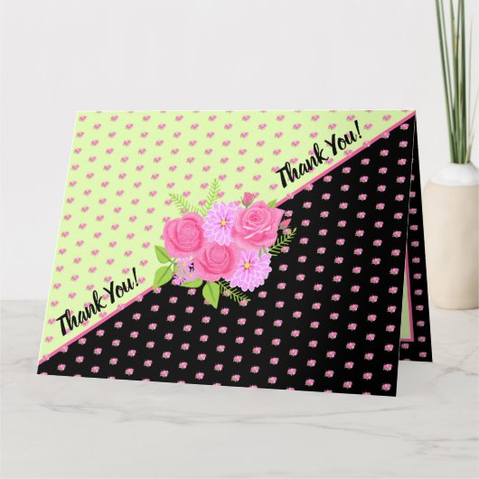 Rozen en Dahlias Dank je wel Kaart (Voorkant)