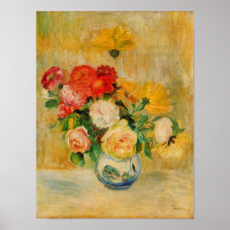 Rozen en Dahlias door Renoir Poster