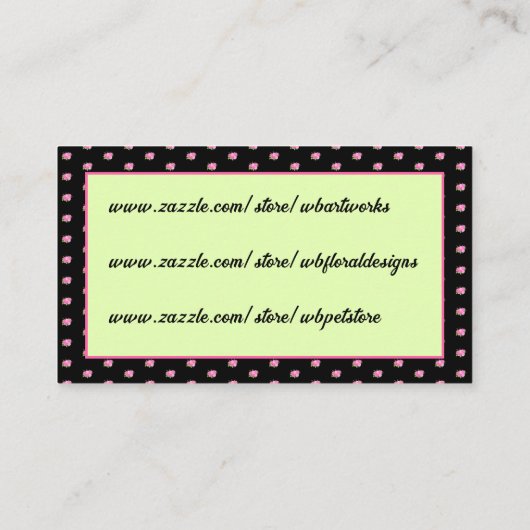 Rozen en Dahlias Visual Artist Visitekaartje Contactkaartje (Achterkant)