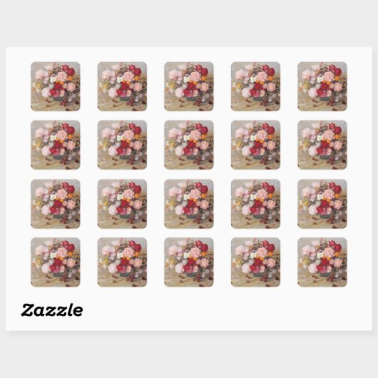 Rozen en Daisies Vierkante Sticker (Vel)