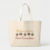 Rozen en Daisies World's Best Grandma  Grote Tote Bag (Voorkant)