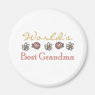 Rozen en Daisies World's Best Grandma Magneet