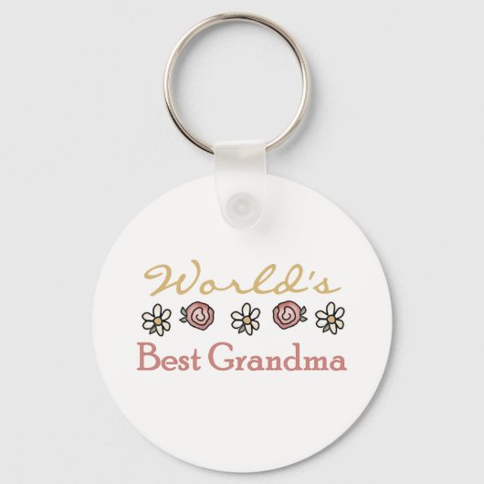 Rozen en Daisies World's Best Grandma Sleutelhanger (Voorkant)