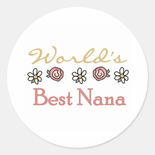 Rozen en Daisies World's Best Nana Ronde Sticker (Voorkant)