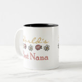 Rozen en Daisies World's Best Nana Tweekleurige Koffiemok (Voorkant links)