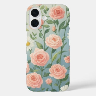 Rozen en Daisy bloemen iPhone 16 Hoesje