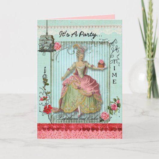 Rozen en de Kaart van de Uitnodiging van de Cake (Voorkant)