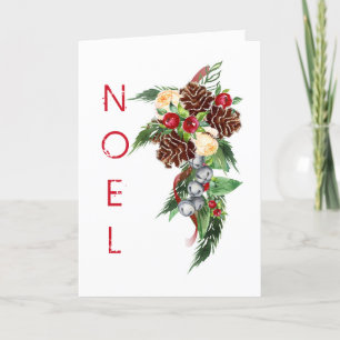 Rozen en dennenappels kerst Kaart
