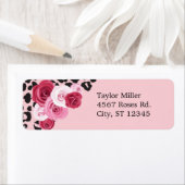 Rozen en dierlijk afdrukken - zestien verjaardag etiket (Insitu)