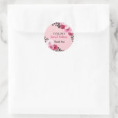 Rozen en dierlijk afdrukken - zestien verjaardag ronde sticker (Tas)