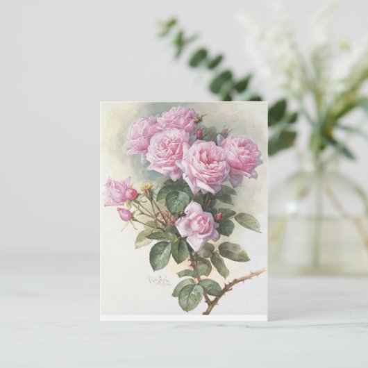 Rozen en een bloem door Paul de Longpre Briefkaart (Staand voorkant)