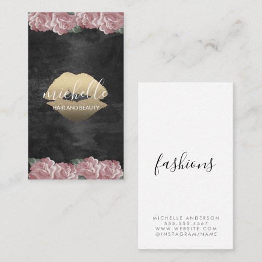 Rozen en een Kus Visitekaartje (Voorkant / Achterkant)