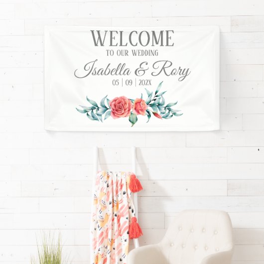  Rozen en Eucalyptus Bouquet Wedding Banner (Insitu)