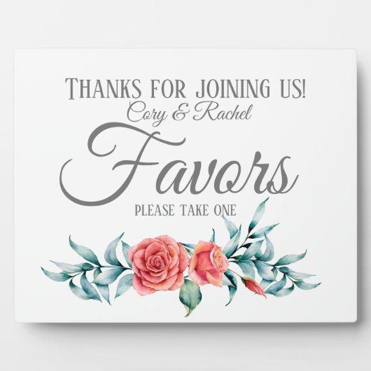  Rozen en Eucalyptus Bouquet Wedding Favors Fotoplaat (Voorkant)