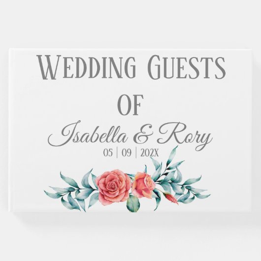  Rozen en Eucalyptus Bouquet Wedding Gastenboek (Voorkant)