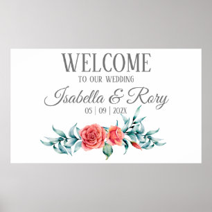  Rozen en Eucalyptus Bouquet Wedding Poster