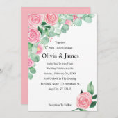 Rozen en Eucalyptus bruiloft Kaart (Voorkant / Achterkant)