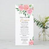 Rozen en Eucalyptus huwelijksmenu's Menu (Staand voorkant)