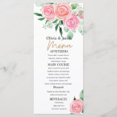 Rozen en Eucalyptus huwelijksmenu's Menu (Voorkant)