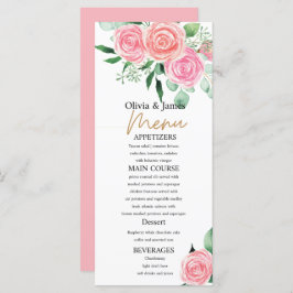 Rozen en Eucalyptus huwelijksmenu's Menu