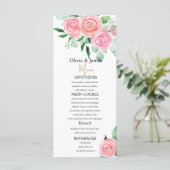 Rozen en Eucalyptus huwelijksmenu's Menu (Staand voorkant)
