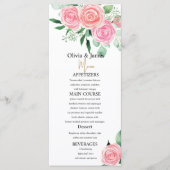 Rozen en Eucalyptus huwelijksmenu's Menu (Voorkant)