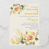 Rozen en Eucalyptus QR-code bruiloft uitnodiging (Voorkant)