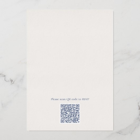 Rozen en Eucalyptus QR-code bruiloft uitnodiging (Achterkant)
