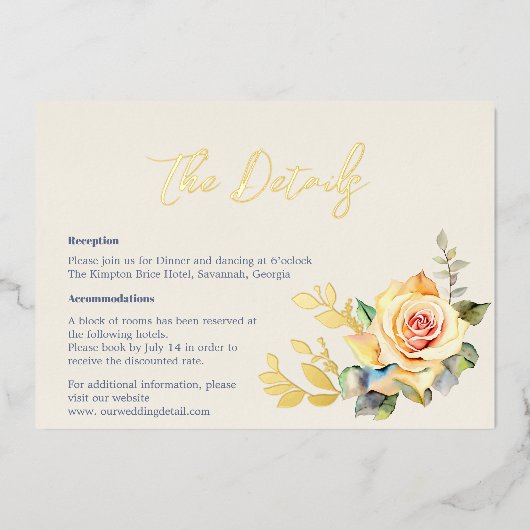 Rozen en Eucalyptus Waterverf Detailkaart Folie Feestdagenkaart (Voorkant)