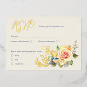 Rozen en Eucalyptus Waterverf RSVP Folie Feestdagenkaart (Voorkant)