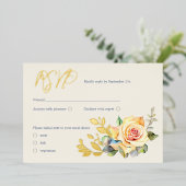 Rozen en Eucalyptus Waterverf RSVP Folie Feestdagenkaart (Staand Voorkant)