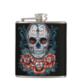 Rozen en flessen met vinylwikkel heupfles (Voorkant)