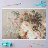 Rozen en Franse Ephemera-ontkoppeling Tissuepapier (Craft)