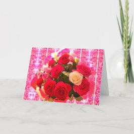Rozen en gedicht Kaart