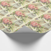 Rozen en gekookte vogel Cadeaupapier (Hoek)