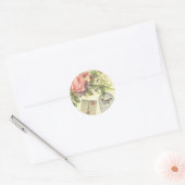 Rozen en gekookte vogel Ronde Sticker (Envelop)