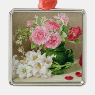 Rozen en gelilies metalen ornament