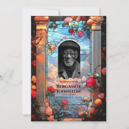 Rozen en Glas in lood begrafenis Aankondiging