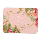 Rozen en goud sparen de Datum! | Koraal Magneet (Horizontaal)